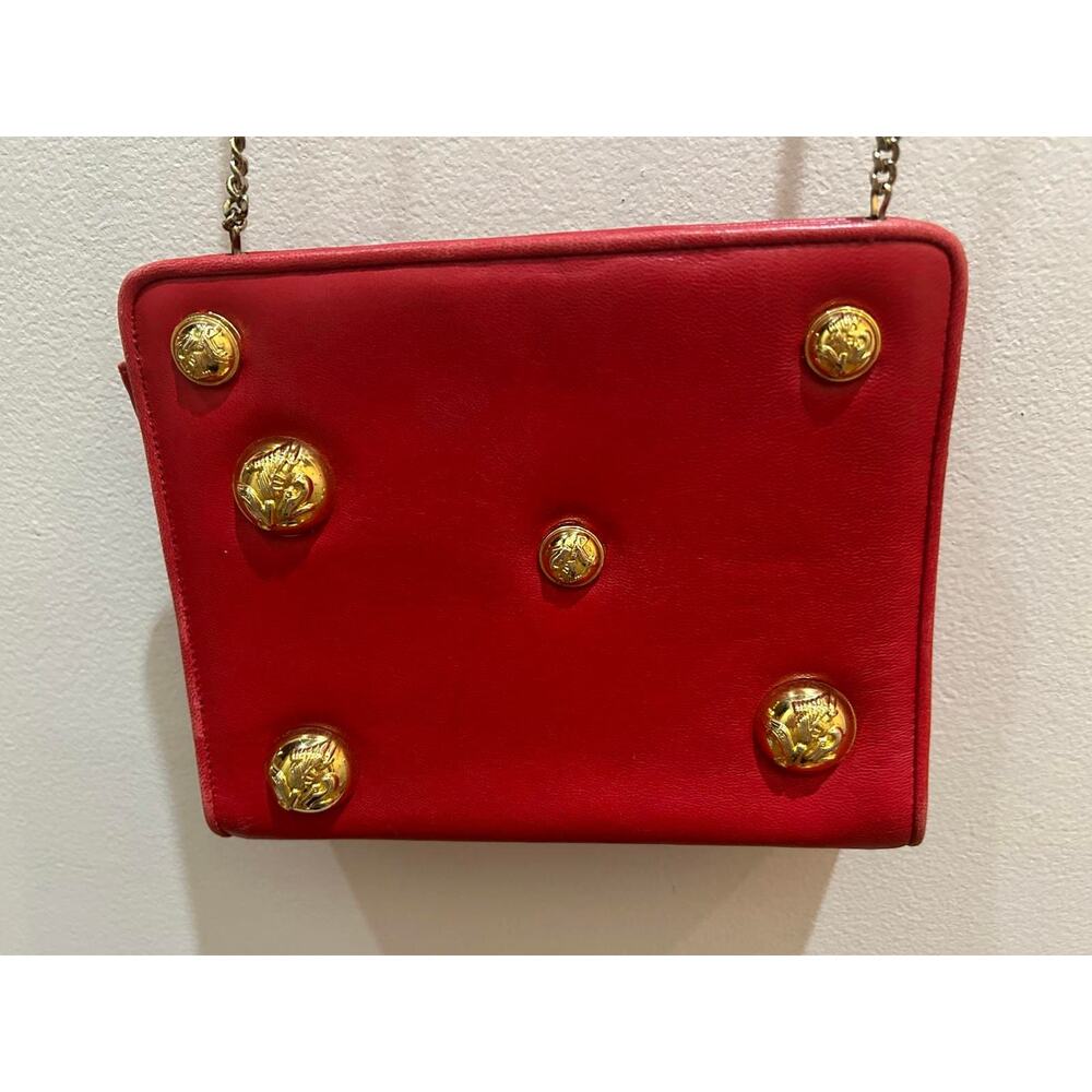Vintage Salvatore Ferragamo Crossbody Clutch w/ scattered gold hardware
